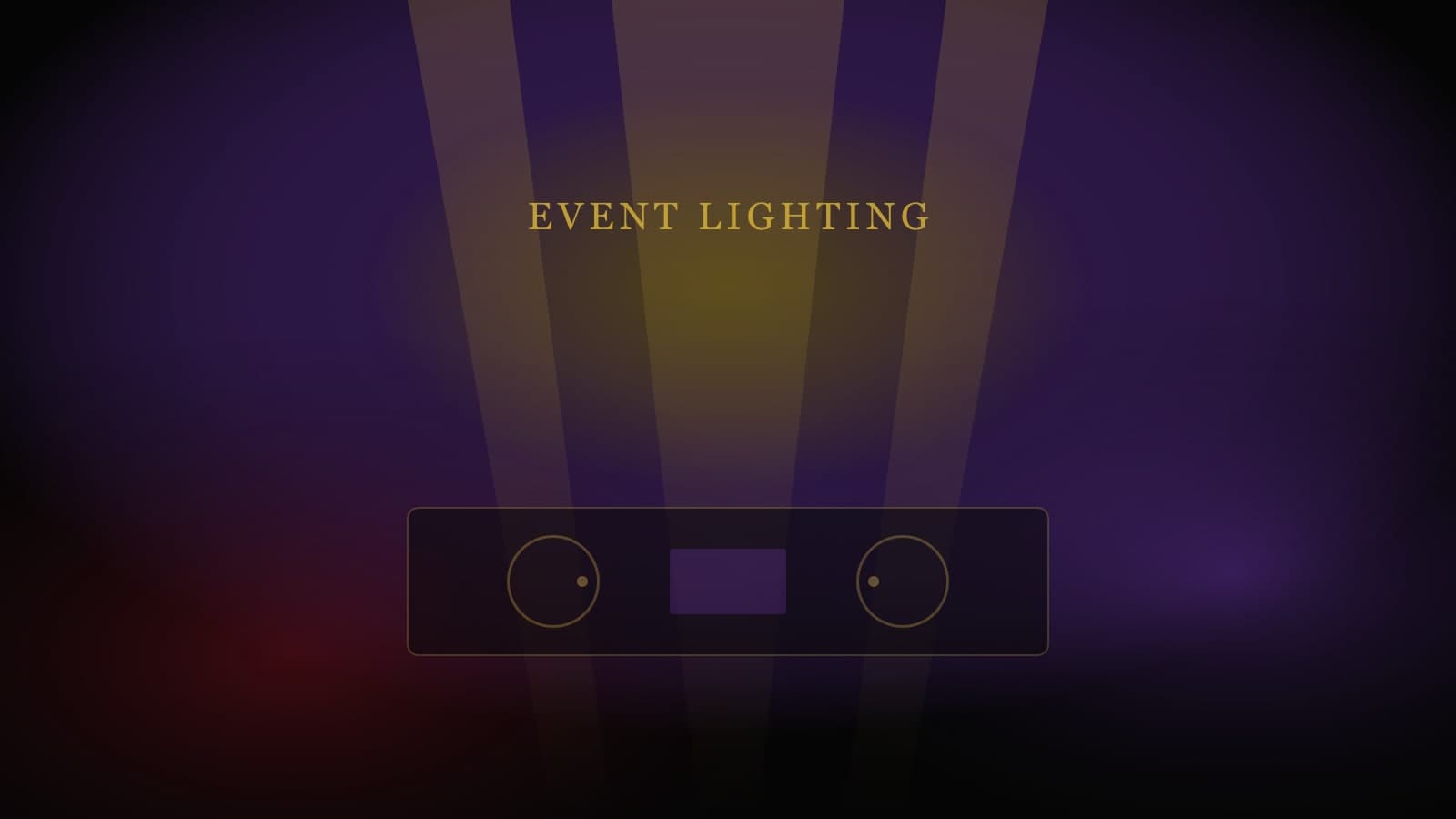 Black and gold stage lighting with DJ controller silhouette